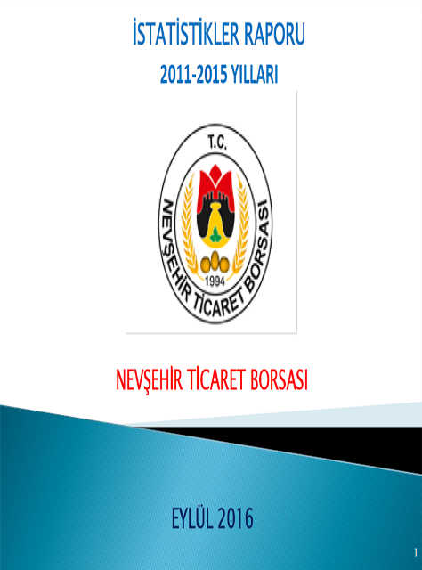 NTB İSTATİSTİK VERİLERİ 2011-2015
